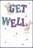 Full of playful energy and tender emotion, this illustrated get well card features a lovable teddy bear and a cheerful puppy, both seemingly emerging from the soft white canvas to cradle the colourful 'GET WELL' greeting. The indigo and teal letters leap forward, their richness complementing the whimsical stars that twinkle in blue and purple hues all around. Each star seems like a miniature wish, sent from West Wickham's close-knit community. The fur detailing on both the bear and the pup looks sumptuously soft, creating the sense of a comforting embrace familiar to anyone who's ever received a thoughtful bouquet from a local florist. The design's lightness and clarity bring to mind the fresh starts of spring mornings in Wickham Park, inspiring hope and renewal. Every element is arranged with care, much like how Flower Delivery West Wickham prepares each fresh bouquet-thoughtfully chosen to lift the spirits and extend genuine kindness to every recipient across the friendly neighbourhood.